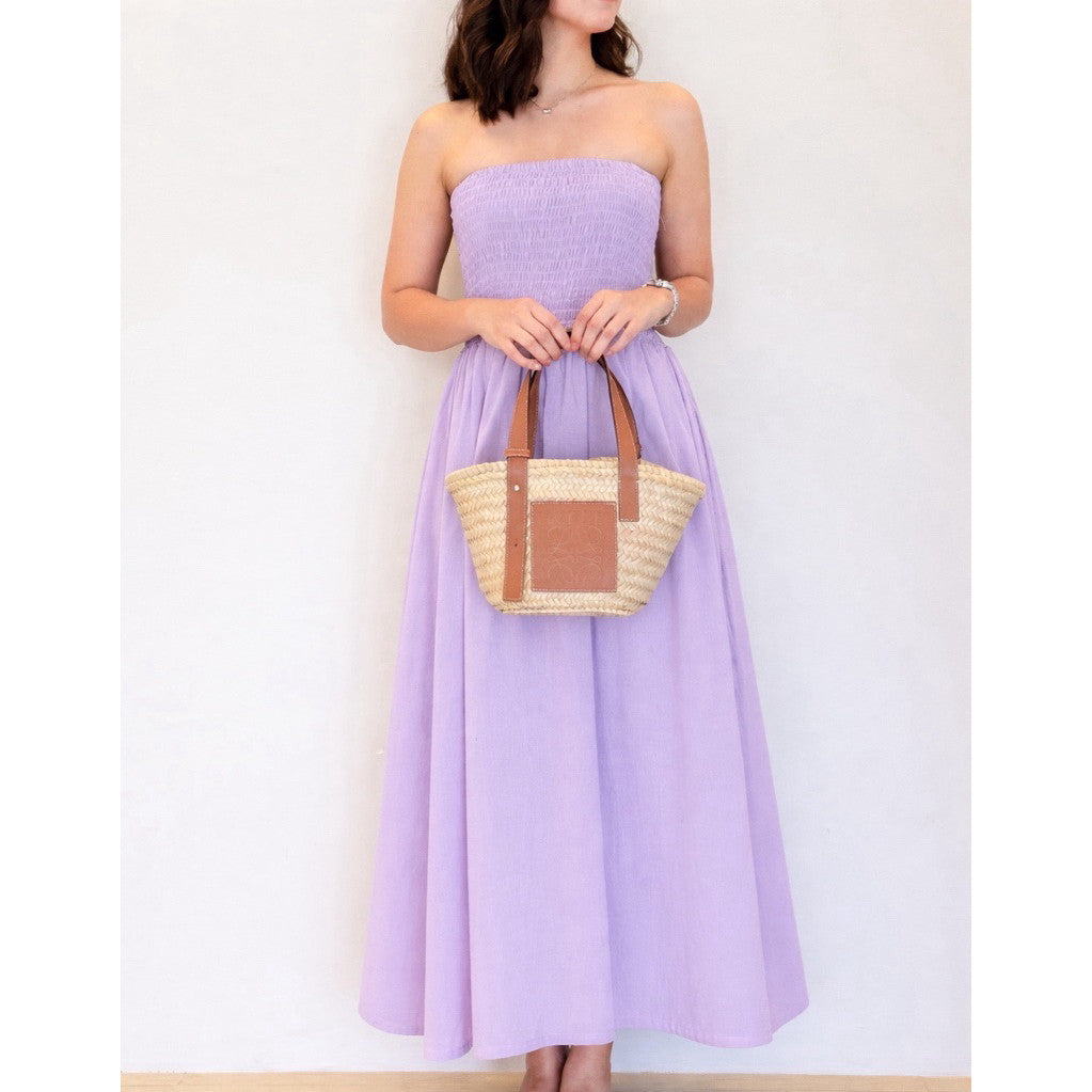 Pambahaymnl Smocked Linen Midi Dress