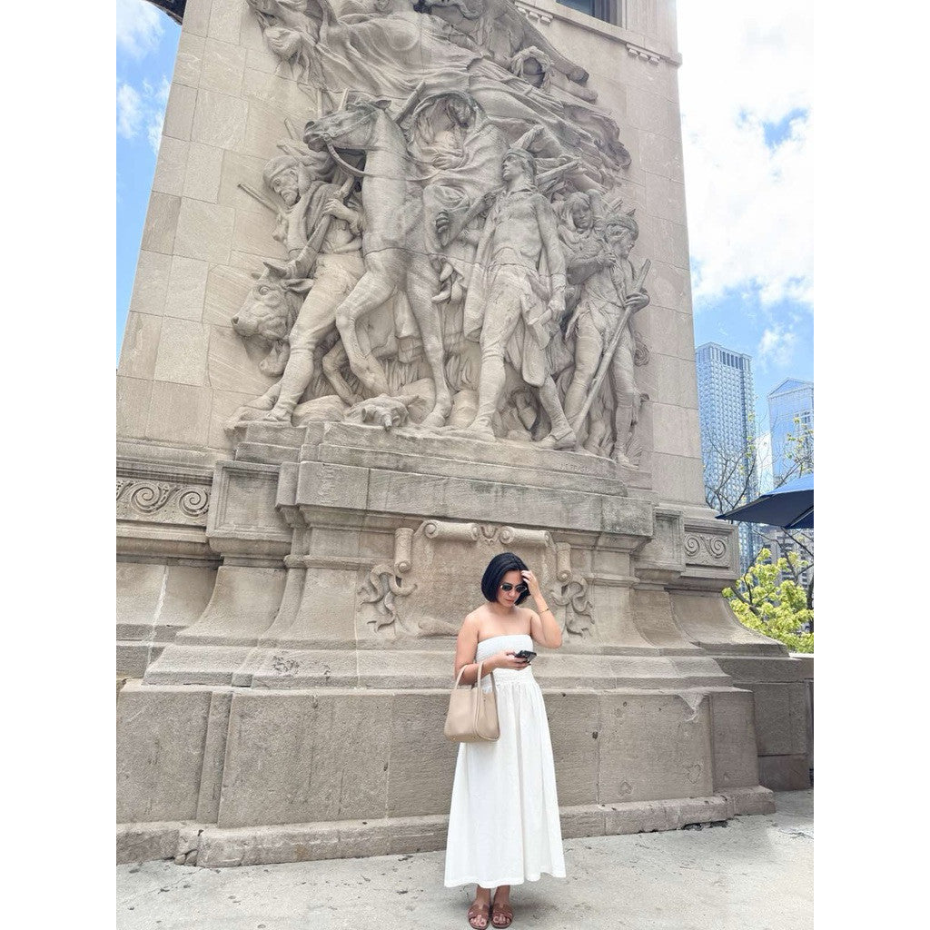 Pambahaymnl Smocked Linen Midi Dress