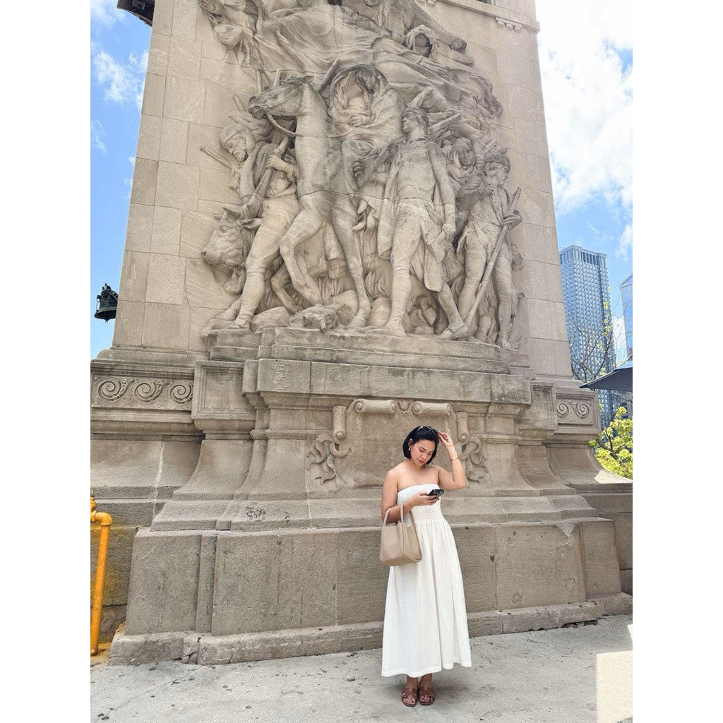 Pambahaymnl Smocked Linen Midi Dress