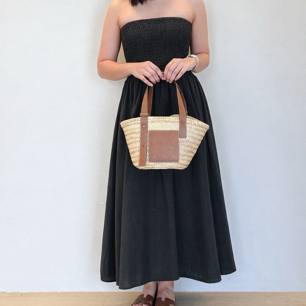 Pambahaymnl Smocked Linen Midi Dress