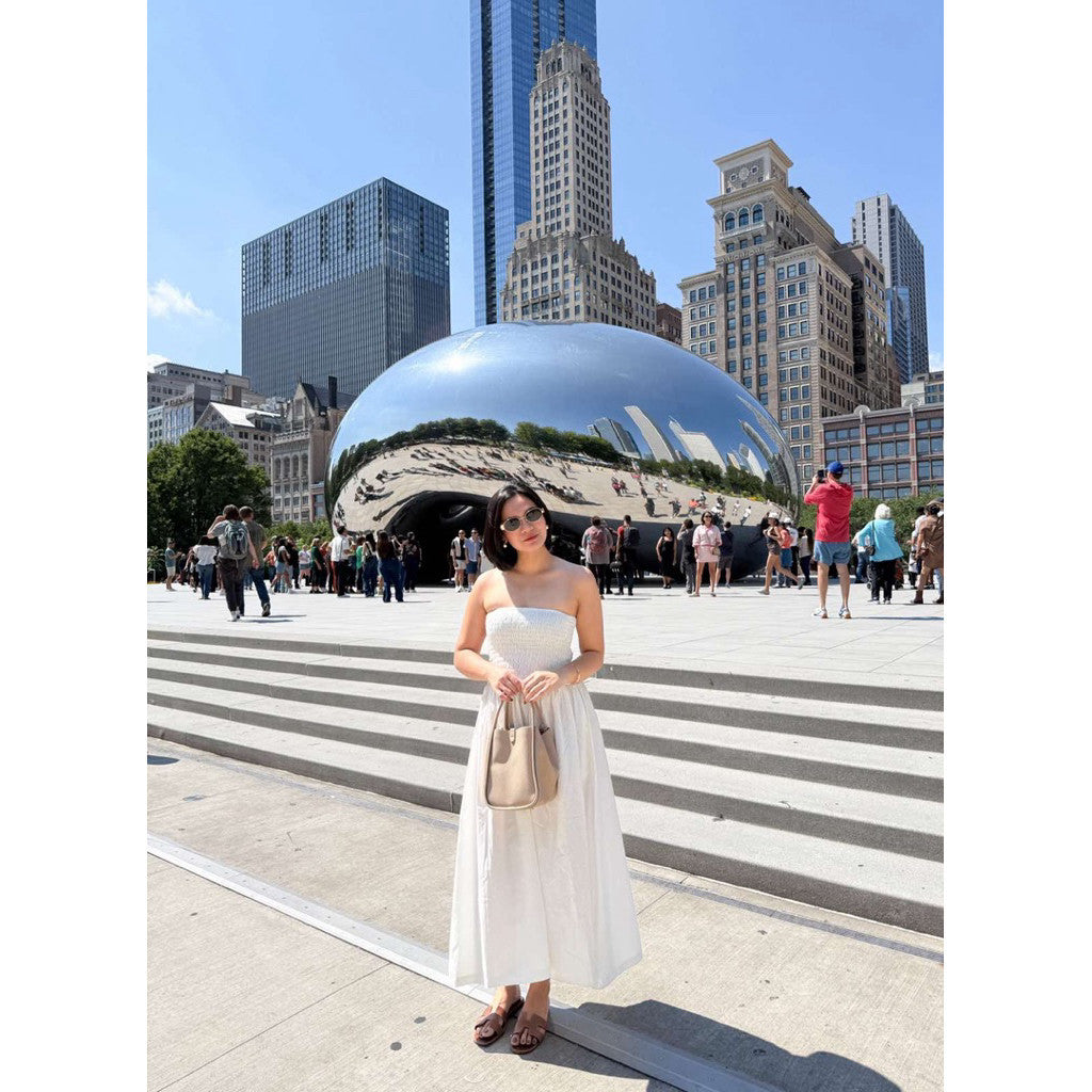 Pambahaymnl Smocked Linen Midi Dress
